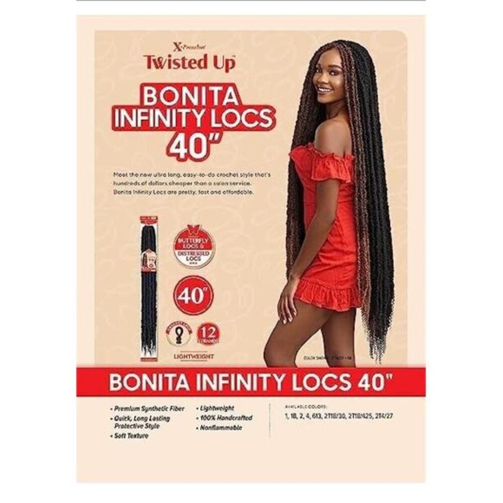 Outre Crochet Braids X-PRESSION TWISTED UP BONITA INFINITY LOCS 40" Color 1